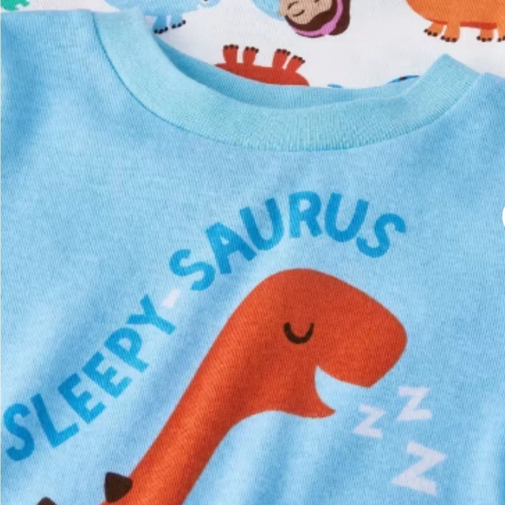 Ms. Rachel Toddler Boys Dinosaur Snug Fit 4-Piece Pajama Set 12 Months